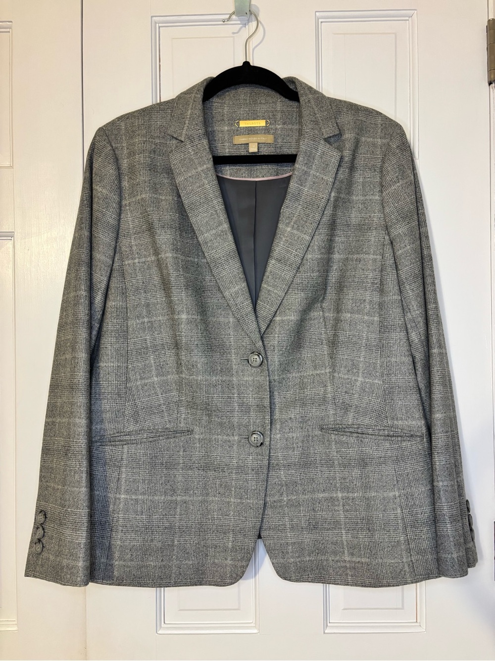 Talbots Gray Plaid Women's Blazer - Classic Professional Jacket 14